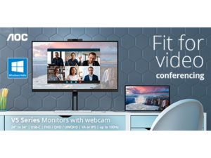 AOC erweitert V5-Serie um USB-C-Monitore mit Webcam