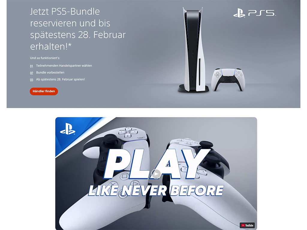 PlayStation 5 bei teilnehmenden Händlern für Februar vorbestellbar