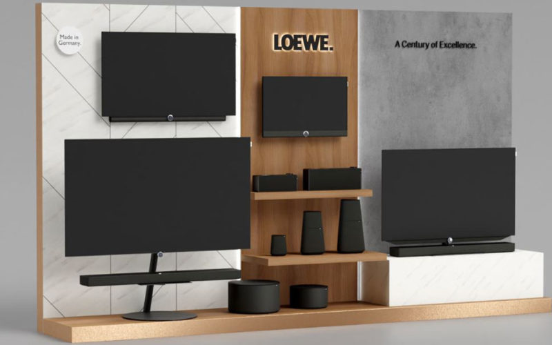 Loewe PoS-Konzepte für den Fachhandel mit Insel- und Wand-Präsentation