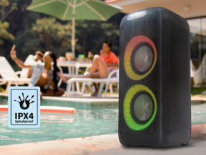 Sharp Party-Lautsprecher bringt kräftige Beats und Disco-Licht