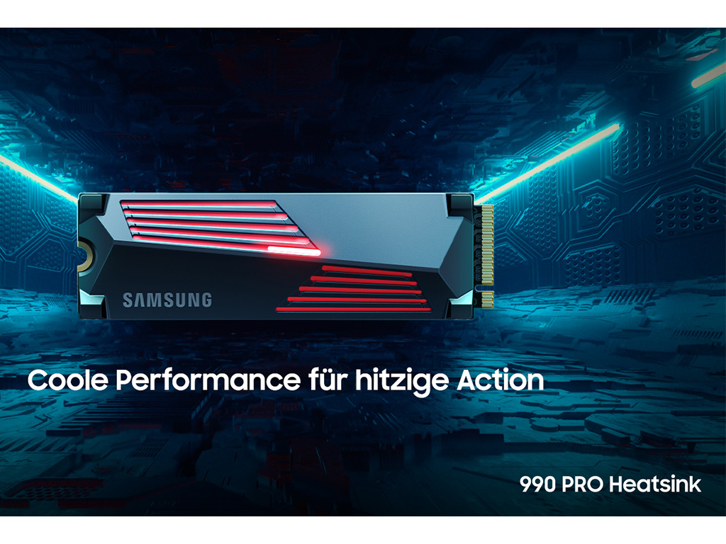 Samsung NVMe SSD 990 PRO Heatsink für lange Gaming-Nächte