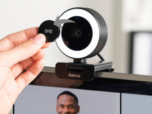 Hama präsentiert Webcam mit Ringlicht und Mikrofon