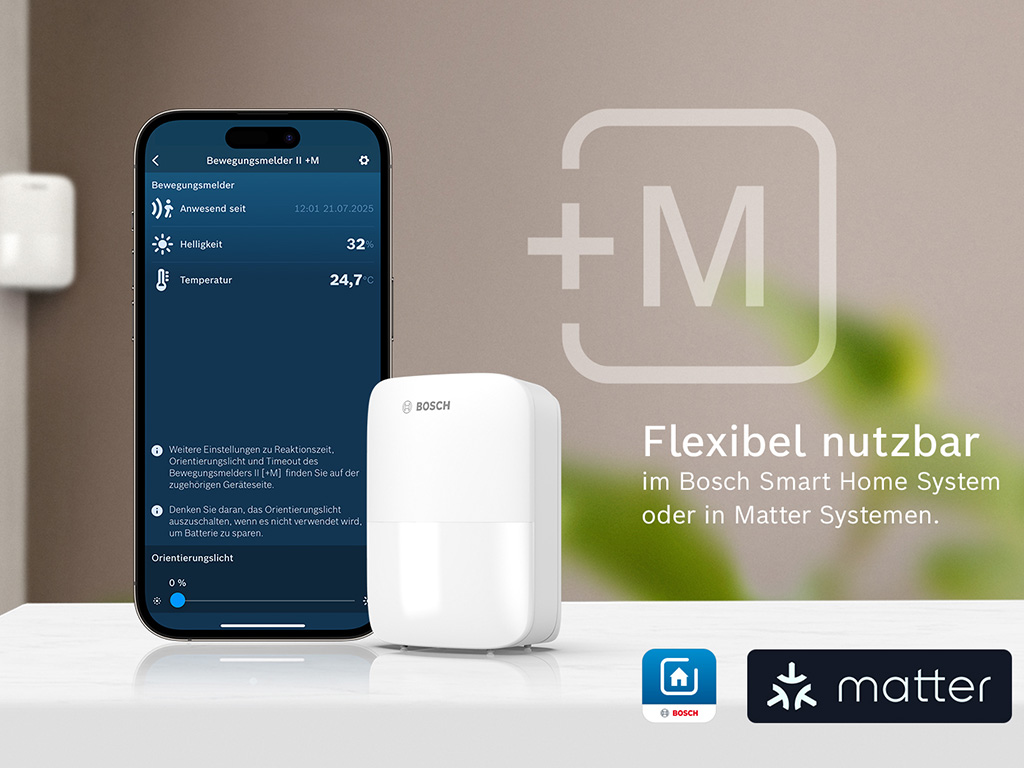 Bewegungsmelder II [+M] von Bosch mit integriertem Orientierungslicht