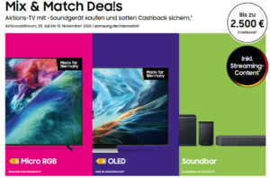 Bis zu 2.500 Euro sparen bei den Samsung Mix & Match Deals